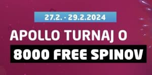 Až 8 000 Free Spinov v Apollo Turnaji od SynotTipu!