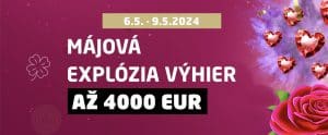 Májová Explózia Výhier – 4000€ + SynotTip Jackpoty!